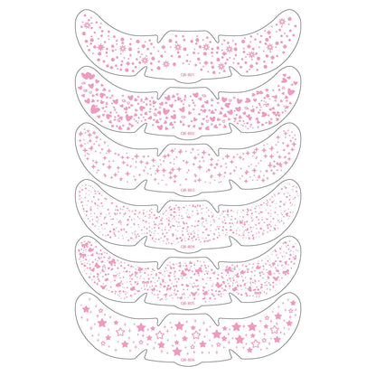 Face Glitter Stencil Patches, Facial Template Stickers for Festival Makeup