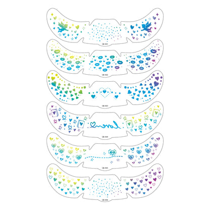 Face Glitter Stencil Patches, Facial Template Stickers for Festival Makeup