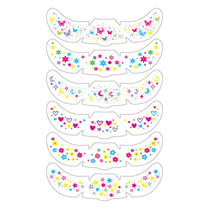 Face Glitter Stencil Patches, Facial Template Stickers for Festival Makeup
