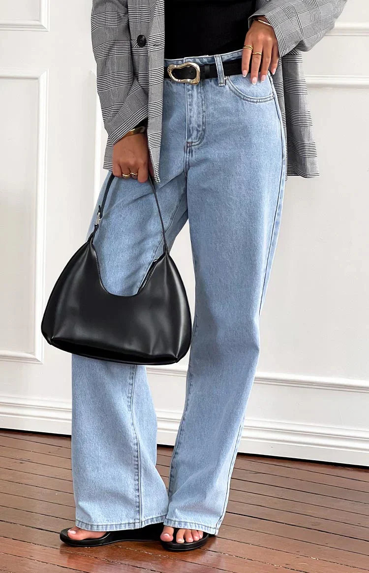 Calliope Light Wash Mid Rise Slouchy Jeans
