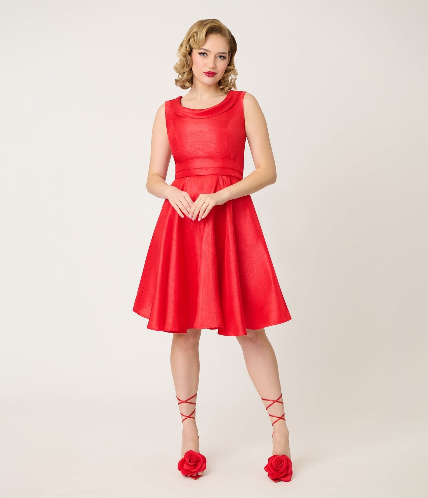 Heart of Haute Red Suzette Swing Dress