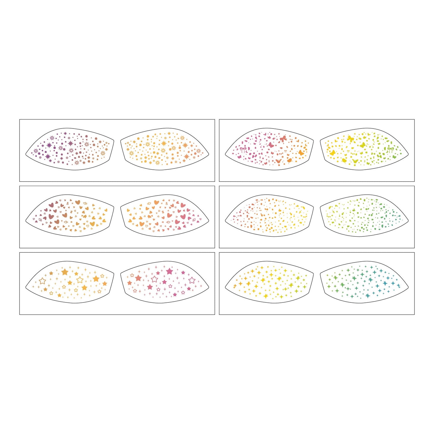 Face Glitter Stencil Patches, Facial Template Stickers for Festival Makeup
