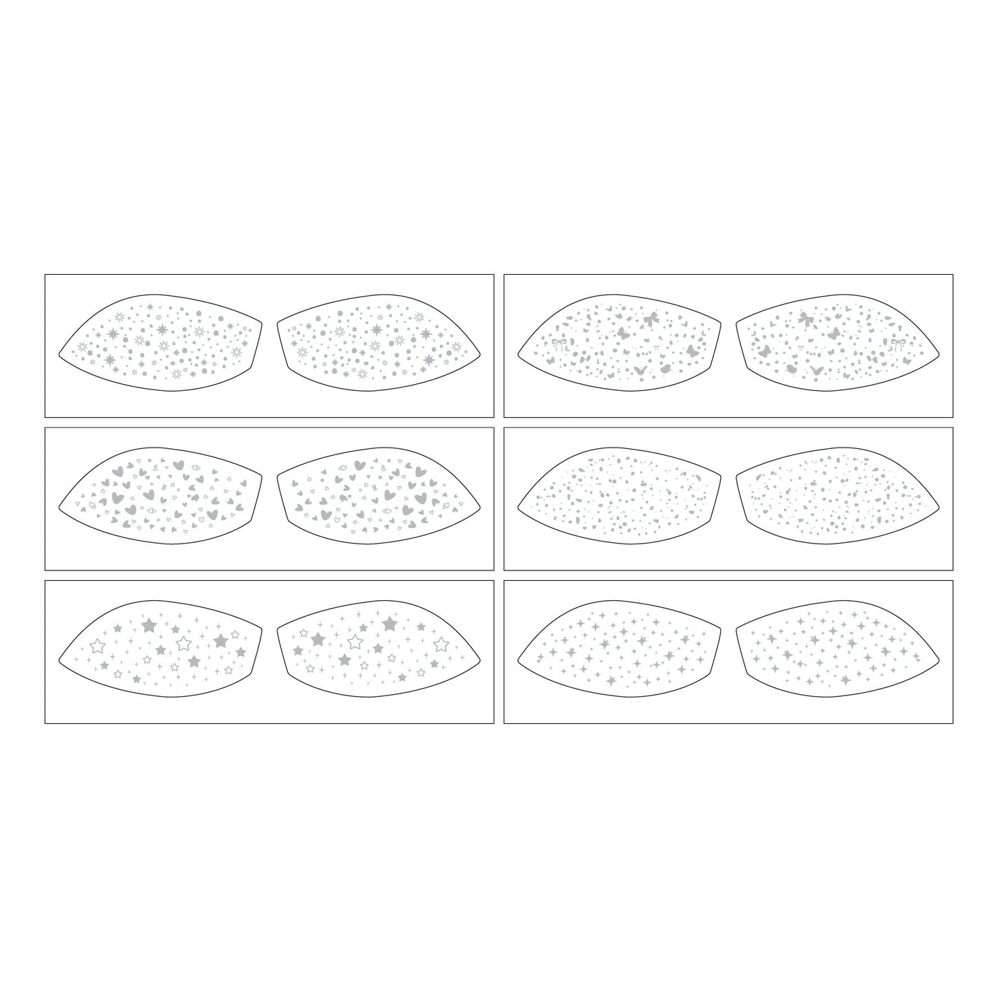 Face Glitter Stencil Patches, Facial Template Stickers for Festival Makeup