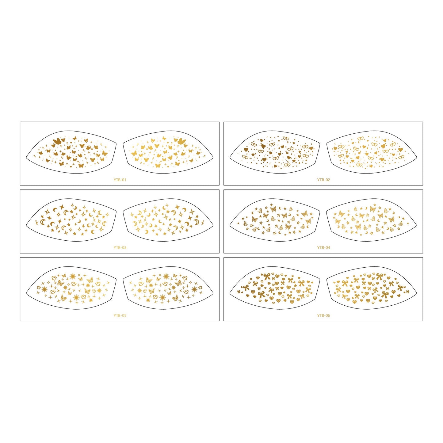 Face Glitter Stencil Patches, Facial Template Stickers for Festival Makeup