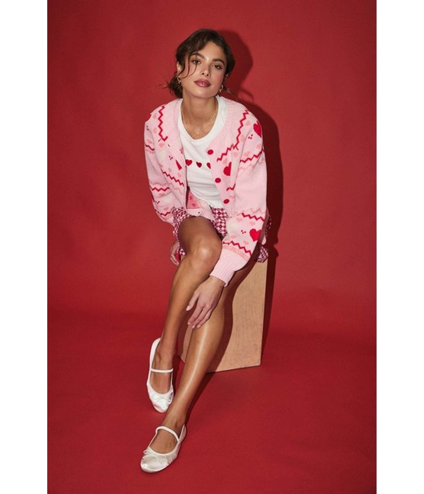 Light Pink Heart Cardigan
