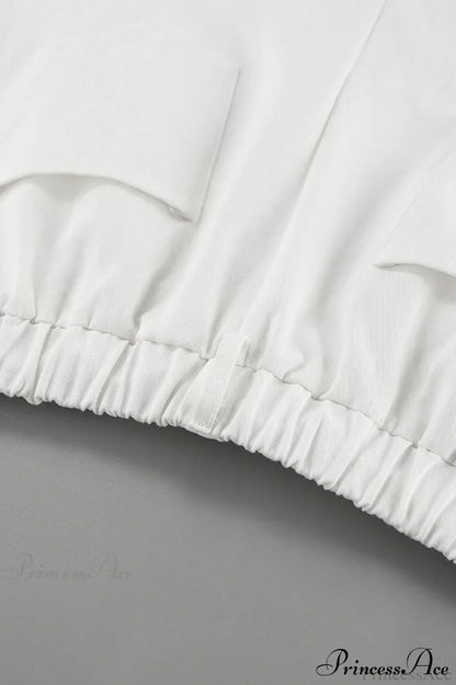 Pure Cotton White Drawstring Denim Pants