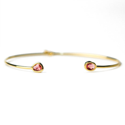 Mini Glass Bezel Cuff Bracelet