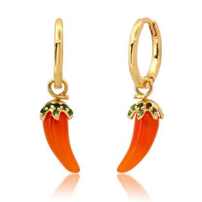 Chili Pepper Huggie Earrings