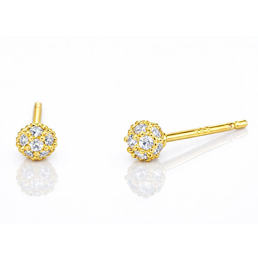 Mini Pave Ball Post Earrings